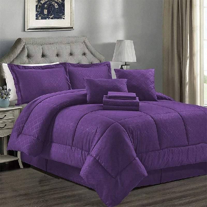 Microfiber blankets that are durable and easy to care forMicrofiber blankets that are durable and easy to care for10 Piece Plaid Set Bed Bedding Comforter King Purple