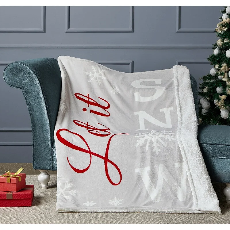 Linen blankets with a rustic and textured lookLinen blankets with a rustic and textured lookLet It Snow Microplush to Sherpa Throw