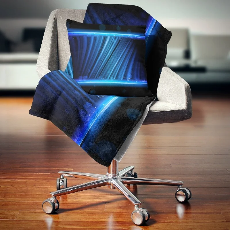 Queen - size blankets for standard - sized bedsQueen - size blankets for standard - sized bedsDesignart 'Disco Blue Waves' Contemporary Throw Blanket
