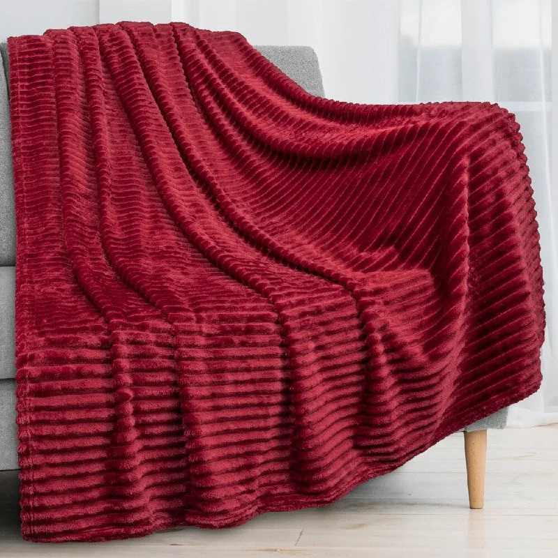 Chenille blankets with a thick and fuzzy textureChenille blankets with a thick and fuzzy texture50" x 60" Throw Stripe Flannel Fleece Blanket Wine Red Chenille blankets with a thick and fuzzy textureChenille blankets with a thick and fuzzy texture50" x 60" Throw Stripe Flannel Fleece Blanket Wine Red