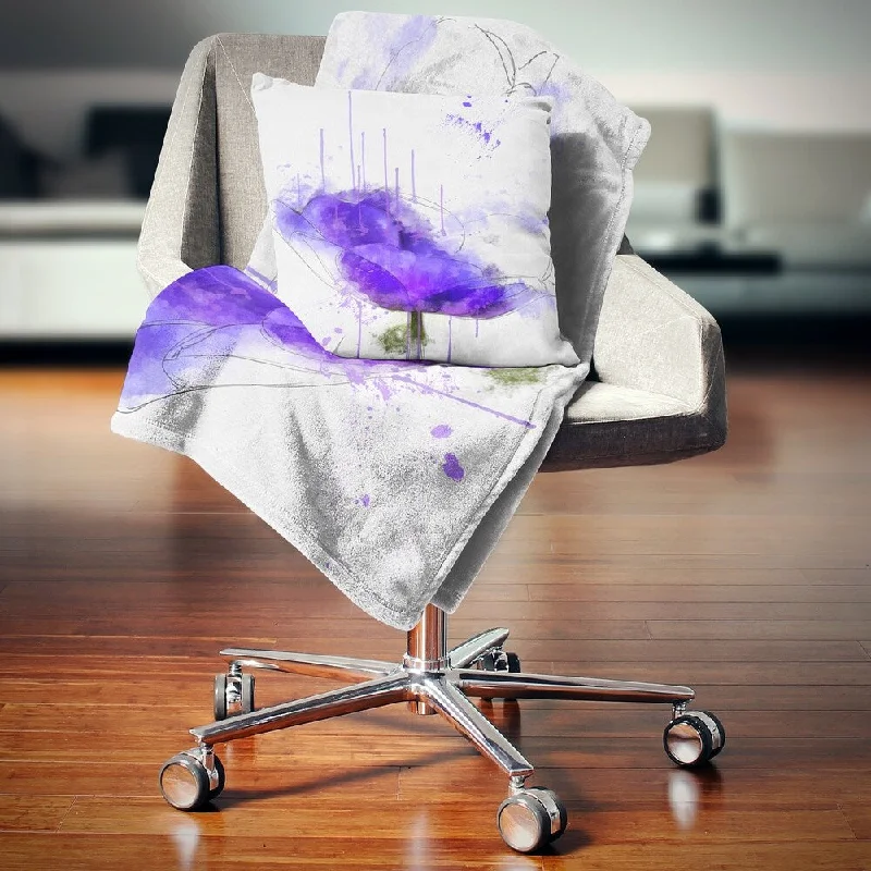 Queen - size blankets for standard - sized bedsQueen - size blankets for standard - sized bedsDesignart 'Bright Blue Anemone Watercolor' Flowers Throw Blanketwork