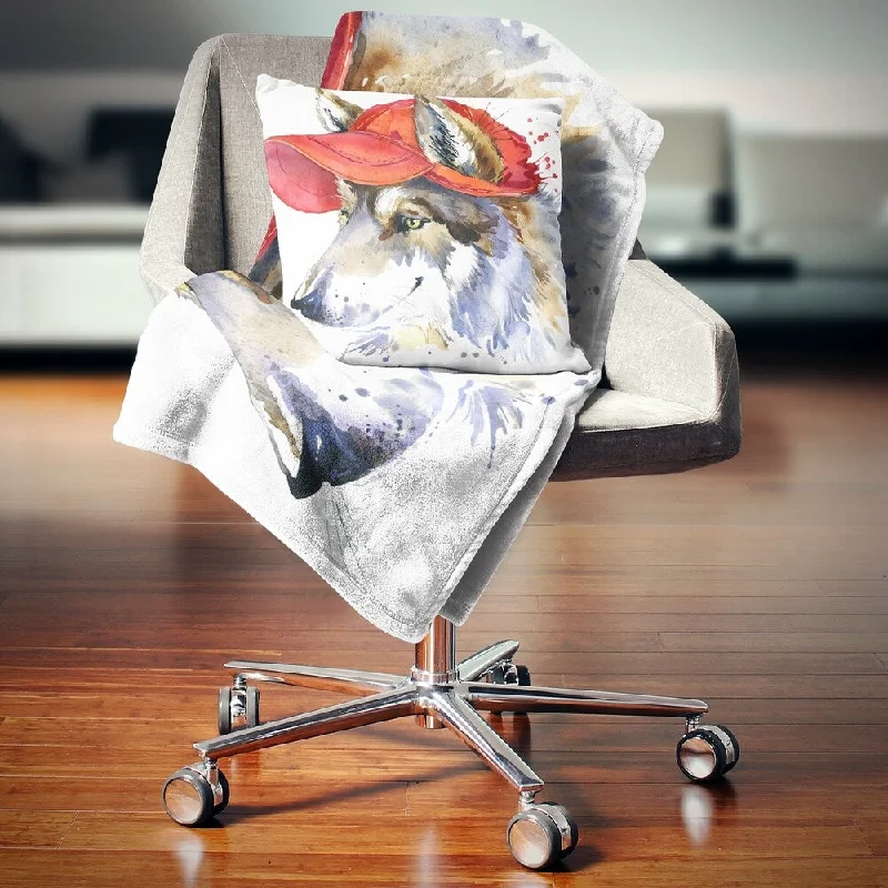 Microfiber blankets that are durable and easy to care forMicrofiber blankets that are durable and easy to care forDesignart 'Wolf with Red Cap Illustration' Animal Throw Blanket
