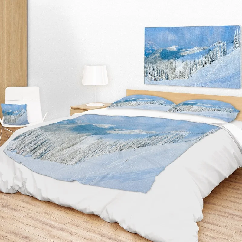 Chenille blankets with a thick and fuzzy textureChenille blankets with a thick and fuzzy textureDesignart 'Panoramic Winter Mountain' Landscape Photography Throw Blanket