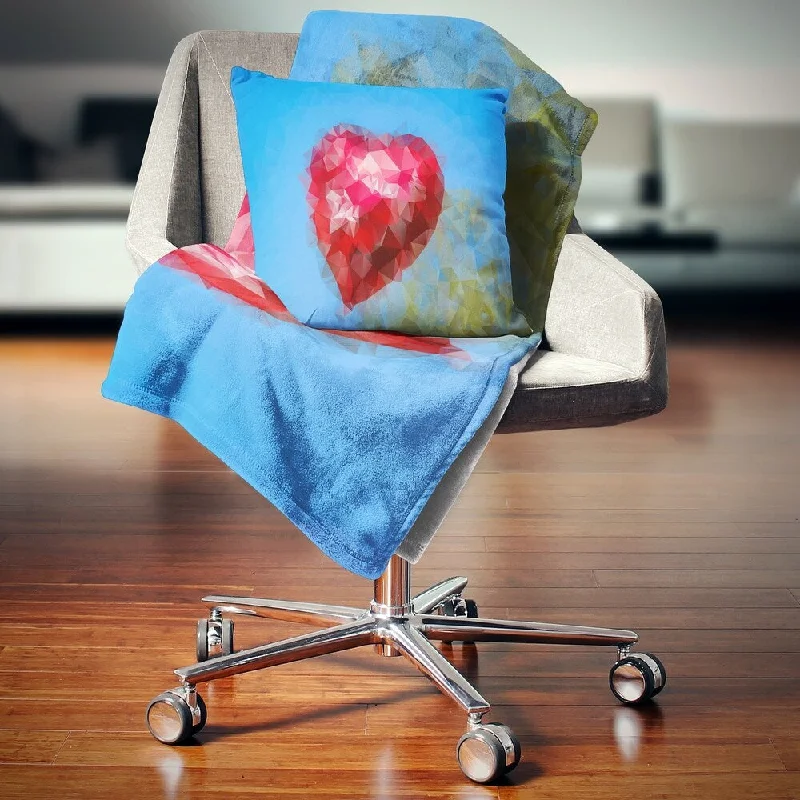 Queen - size blankets for standard - sized bedsQueen - size blankets for standard - sized bedsDesignart 'Polygonal Heart against Blue Sky' Abstract Throw Blanket