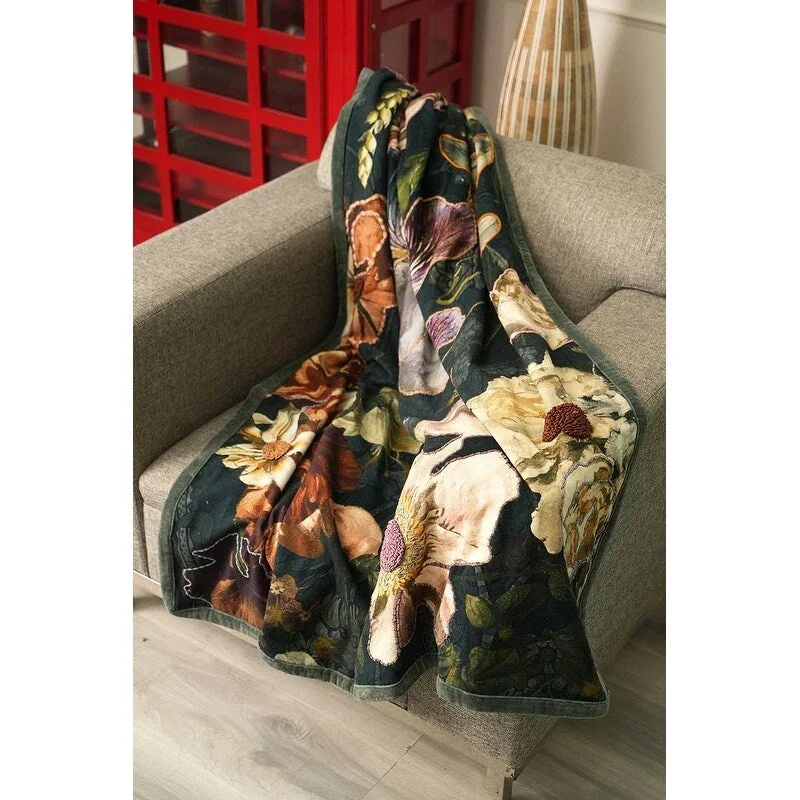 Chenille blankets with a thick and fuzzy textureChenille blankets with a thick and fuzzy textureIndigo Elegance Cotton Embroidery Throw Chenille blankets with a thick and fuzzy textureChenille blankets with a thick and fuzzy textureIndigo Elegance Cotton Embroidery Throw