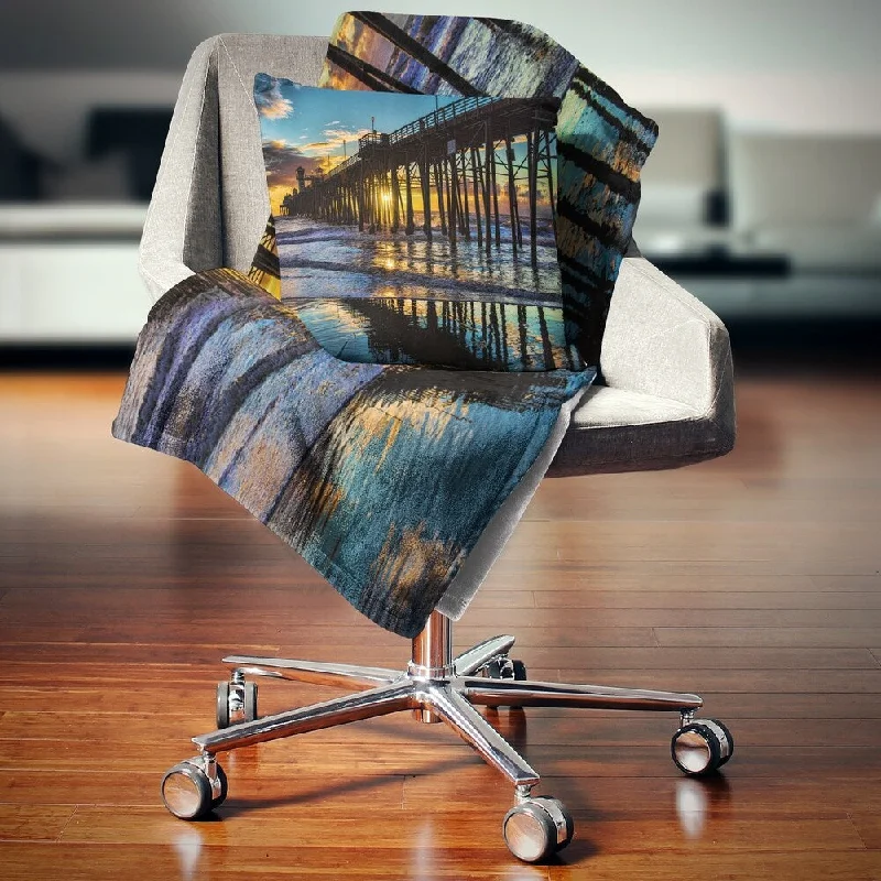 Mohair blankets with a unique sheen and softnessMohair blankets with a unique sheen and softnessDesignart 'Oceanside Pier at Evening' Landscape Photography Throw Blanket