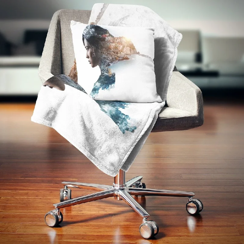 Wool blankets with natural warmth and insulationWool blankets with natural warmth and insulationDesignart 'Double Exposure Woman Portrait' Portrait Throw Blanket