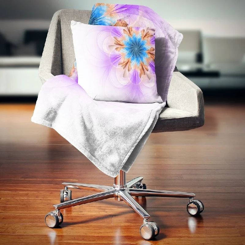 Silk blankets with a smooth and elegant touchSilk blankets with a smooth and elegant touchDesignart 'Blue and Purple Symmetrical Fractal Flower' Floral Throw Blanket