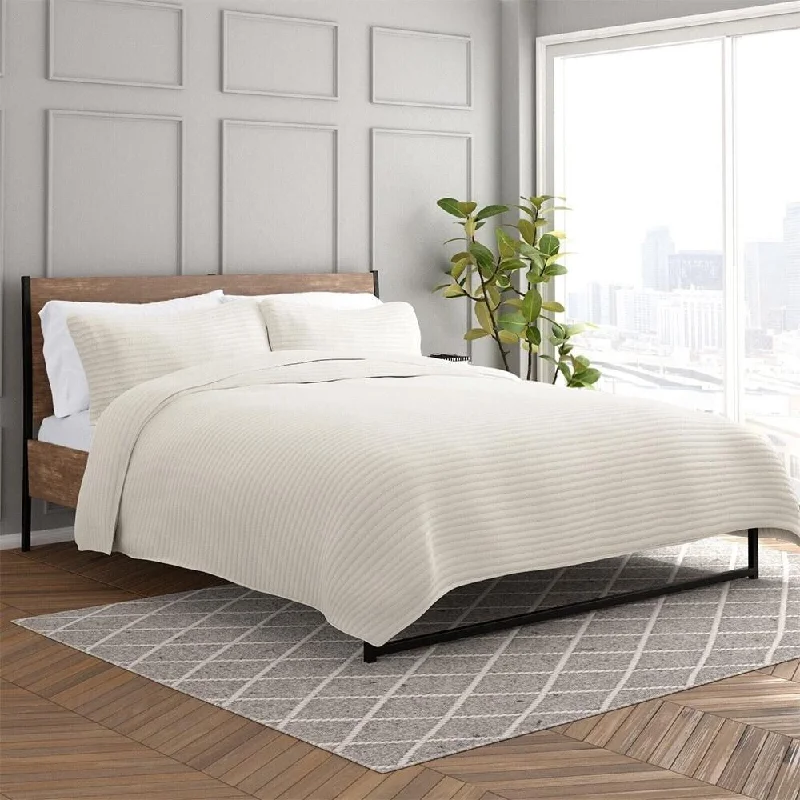 Wool blankets with natural warmth and insulationWool blankets with natural warmth and insulationFull/Queen Lightweight Quilted Coverlet Set Stripe Natural