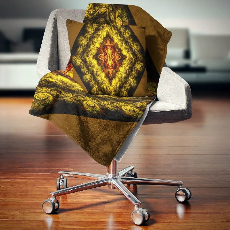 Rayon from bamboo blankets for a silky and breathable feelRayon from bamboo blankets for a silky and breathable feelDesignart 'Cabalistic Yellow Fractal Design' Abstract Throw Blanket