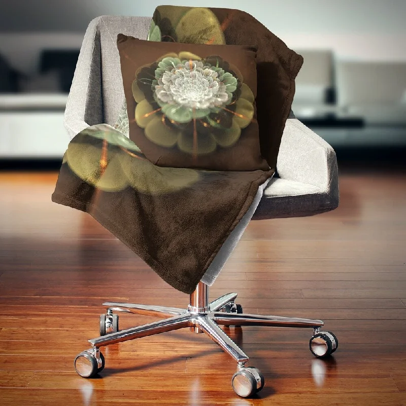 Synthetic fiber blend blankets for a budget - friendly choiceSynthetic fiber blend blankets for a budget - friendly choiceDesignart 'White Fractal Flower on Brown' Flower Throw Blanket