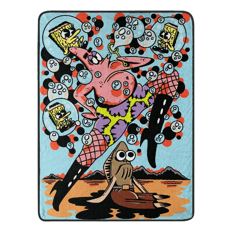King - size blankets to cover large beds comfortablyKing - size blankets to cover large beds comfortablySpongebob Dance Patrick Micro Raschel Throw