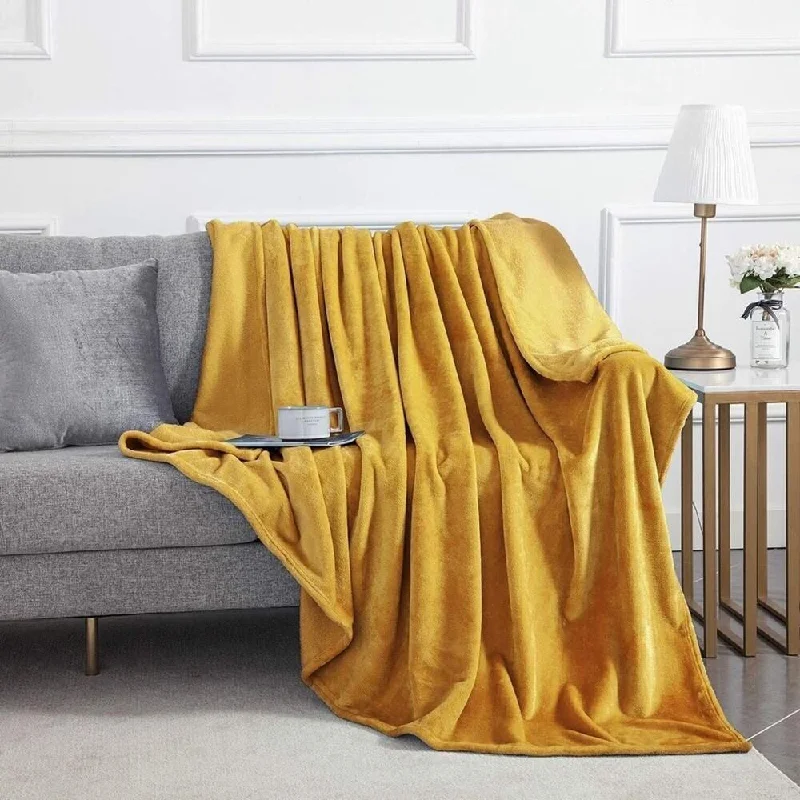 Acrylic blankets for a soft and affordable alternativeAcrylic blankets for a soft and affordable alternativeTwin Size Reversible Faux Fur Fleece Bed Blanket Ochre
