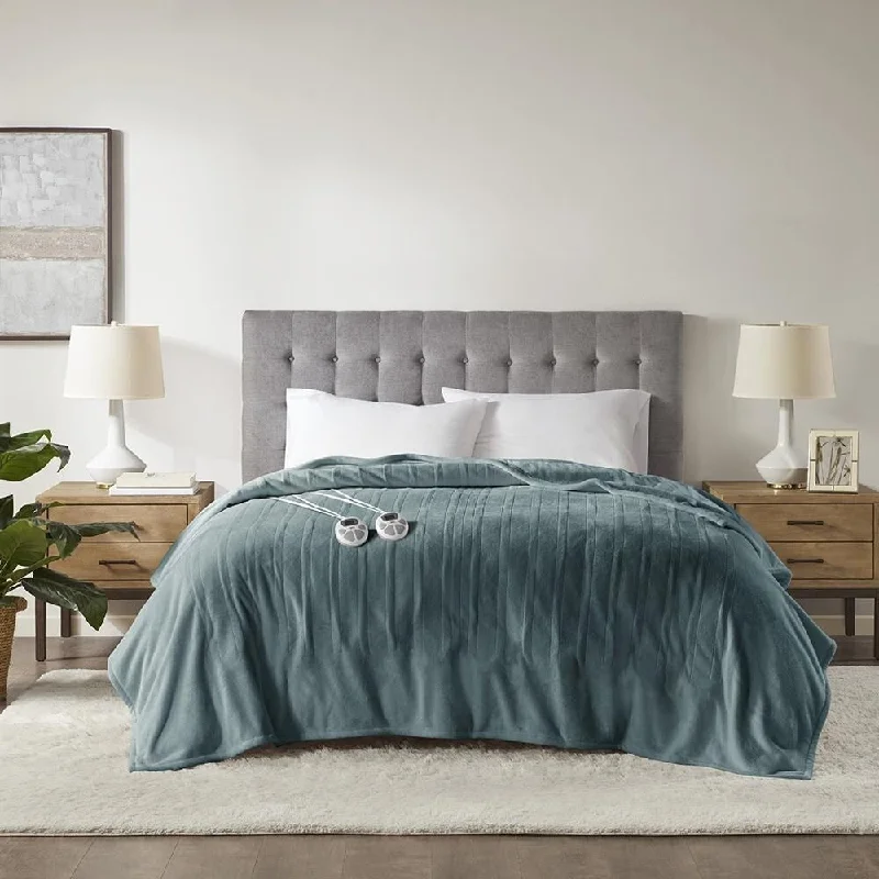 Linen blankets with a rustic and textured lookLinen blankets with a rustic and textured lookKing Ultra Soft Heated Blanket Teal