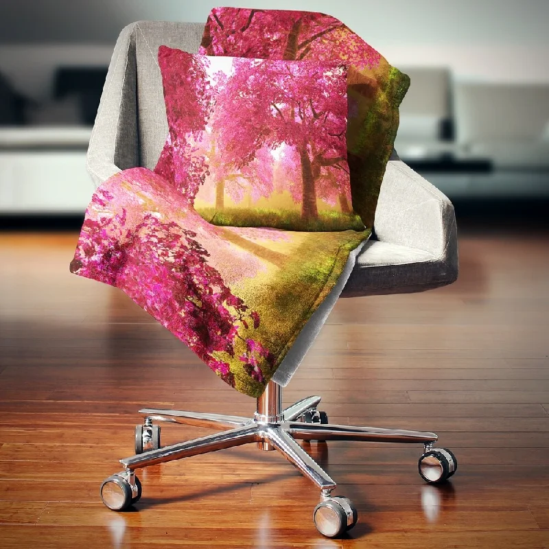 Rayon from bamboo blankets for a silky and breathable feelRayon from bamboo blankets for a silky and breathable feelDesignart 'Mysterious Red Cherry Blossoms' Landscape Fleece Throw Blanket