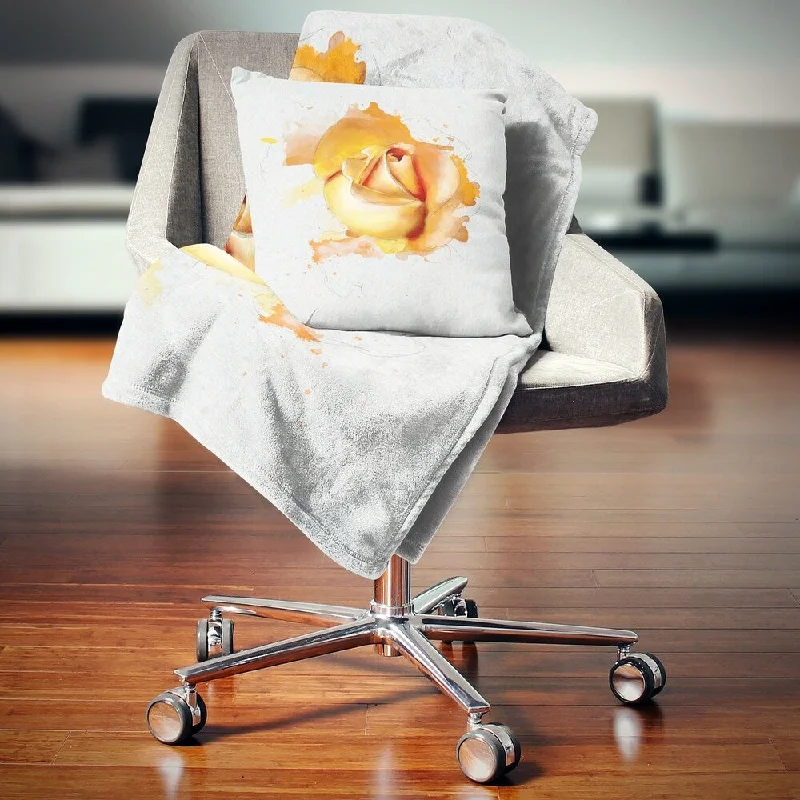 Wool blankets with natural warmth and insulationWool blankets with natural warmth and insulationDesignart 'Yellow Rose Flower on White Back' Flower Throw Blanket