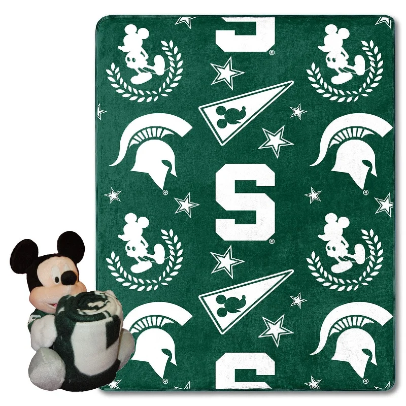Microfiber blankets that are durable and easy to care forMicrofiber blankets that are durable and easy to care forCOL - COB 312 Michigan State Pennant Mickey Hugger Pillow & Silk Touch Throw Set