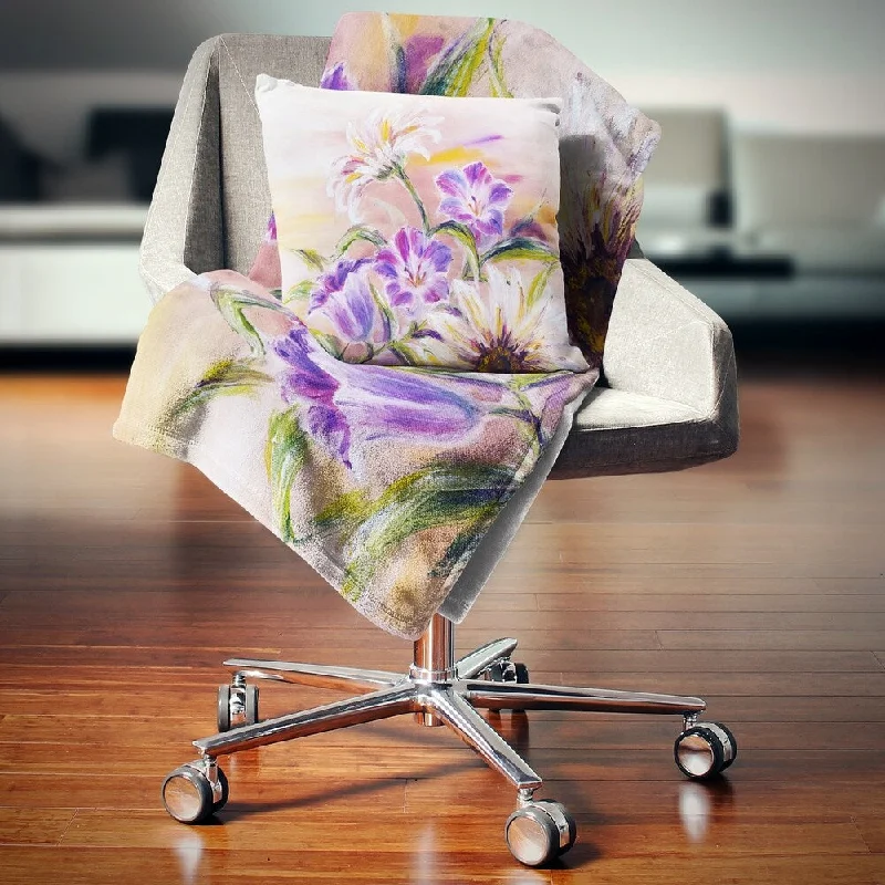 Cotton blankets for breathability and a lightweight feelCotton blankets for breathability and a lightweight feelDesignart 'Purple Wildflowers' Floral Throw Blanket
