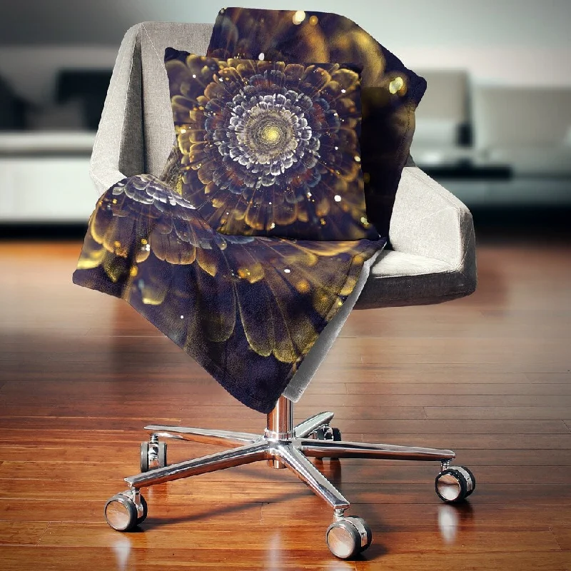 Cashmere blankets for ultimate softness and luxuryCashmere blankets for ultimate softness and luxuryDesignart 'Yellow Fractal Flowers with Violet' Abstract Throw Blanket