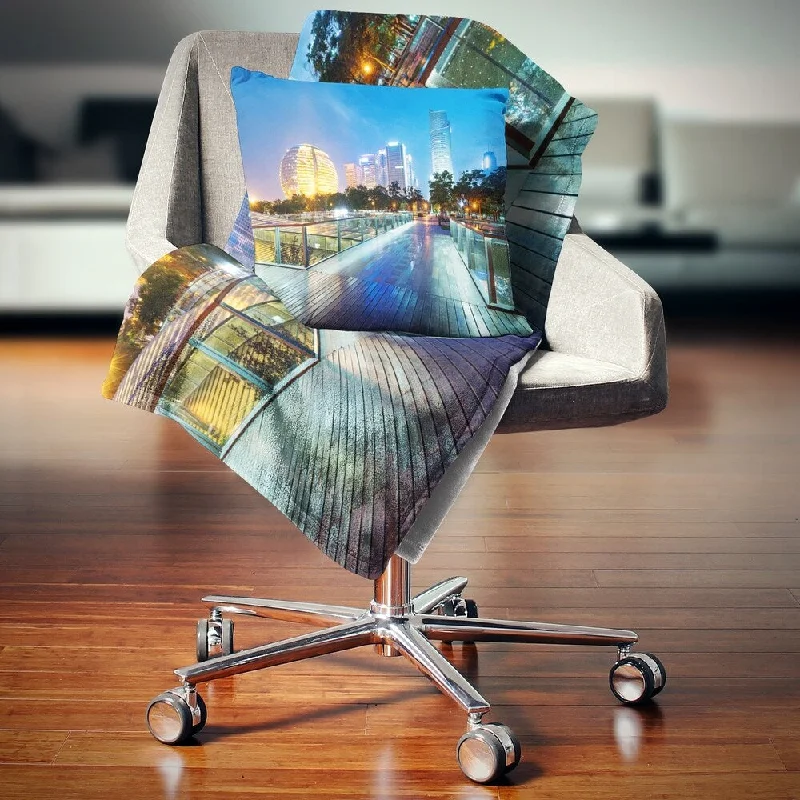 Cotton blankets for breathability and a lightweight feelCotton blankets for breathability and a lightweight feelDesignart 'China Hangzhou Skyscrapers' Cityscape Throw Blanket