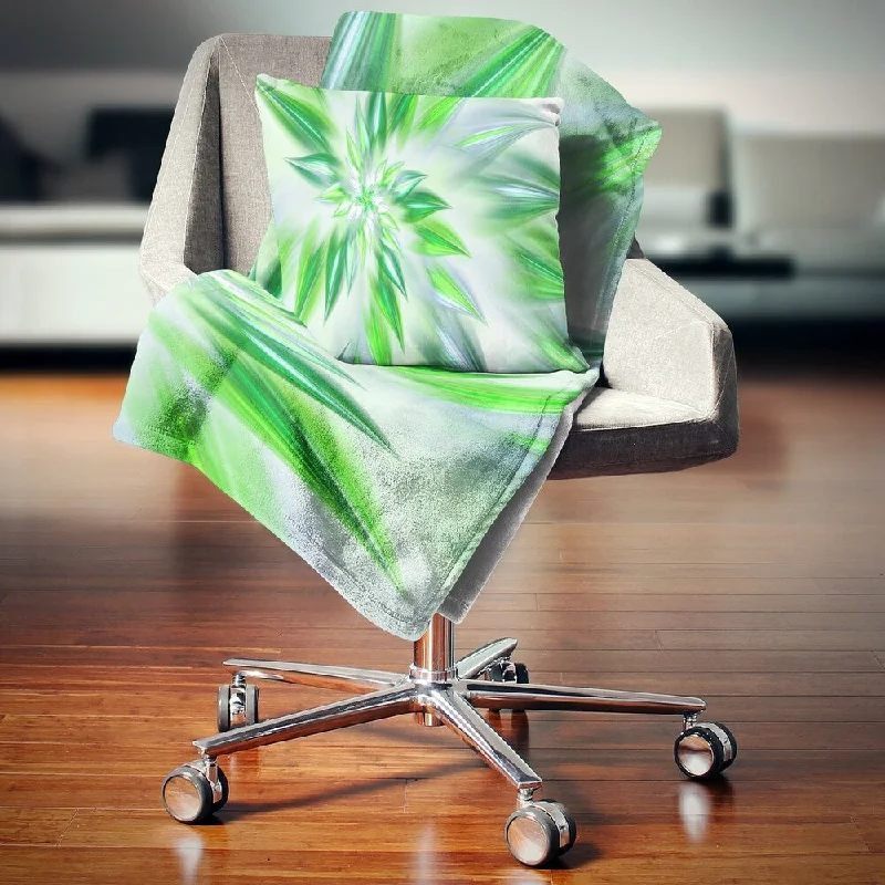 Mohair blankets with a unique sheen and softnessMohair blankets with a unique sheen and softnessDesignart 'Exotic Dance of Green Petals' Floral Throw Blanket