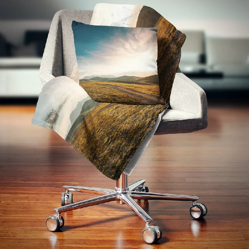 Alpaca wool blankets for a hypoallergenic and warm optionAlpaca wool blankets for a hypoallergenic and warm optionDesignart 'Pathway over Mountains At Sunset' Landscape Fleece Throw Blanket