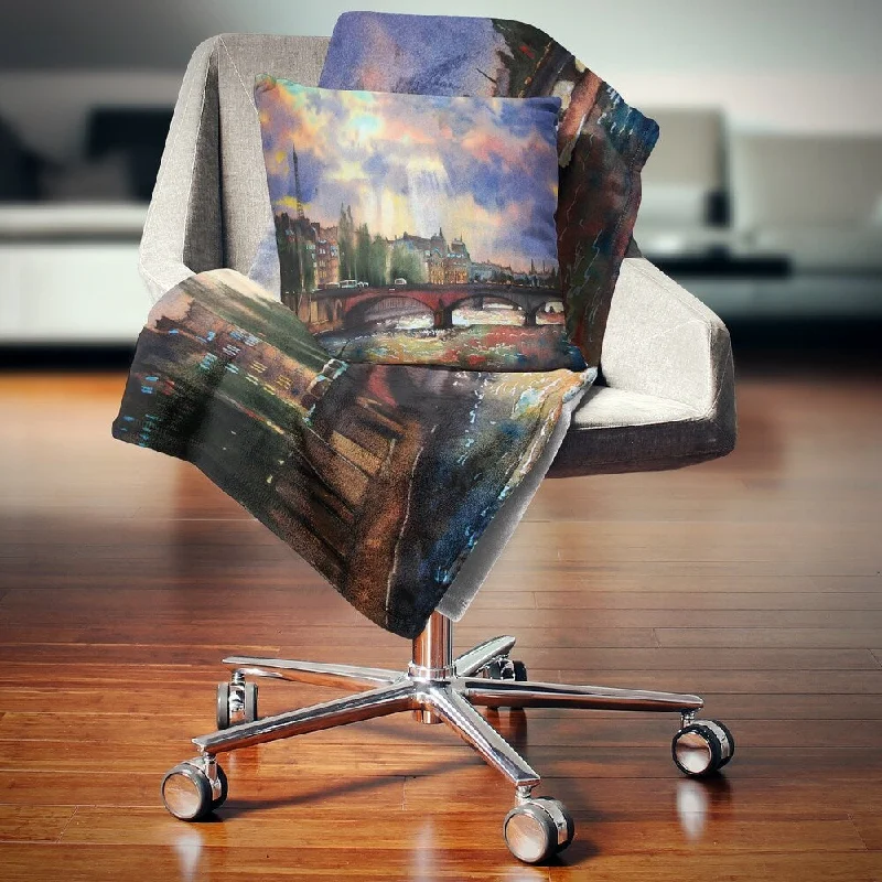 Queen - size blankets for standard - sized bedsQueen - size blankets for standard - sized bedsDesignart 'Fabulous Paris City Watercolor' Photography Throw Blanket
