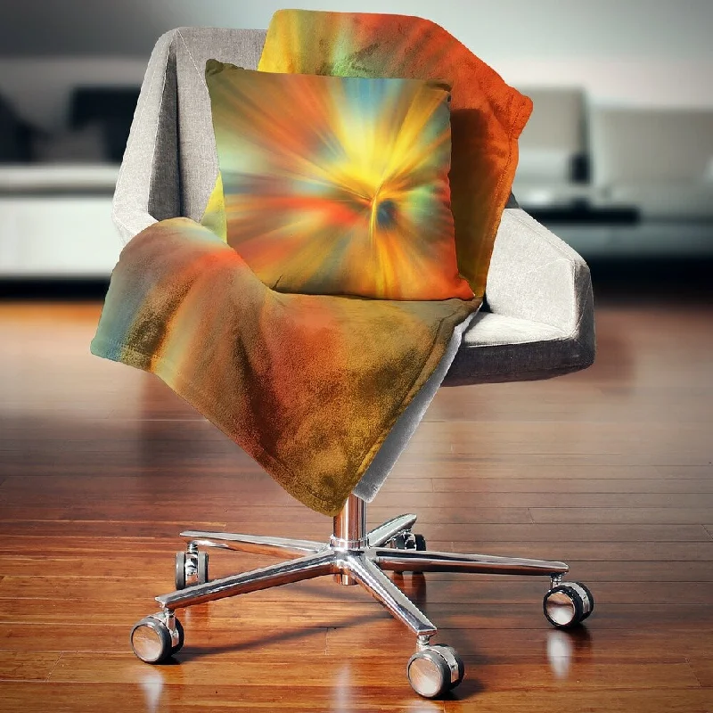 Linen blankets with a rustic and textured lookLinen blankets with a rustic and textured lookDesignart 'Yellow Focus Color' Abstract Throw Blanket
