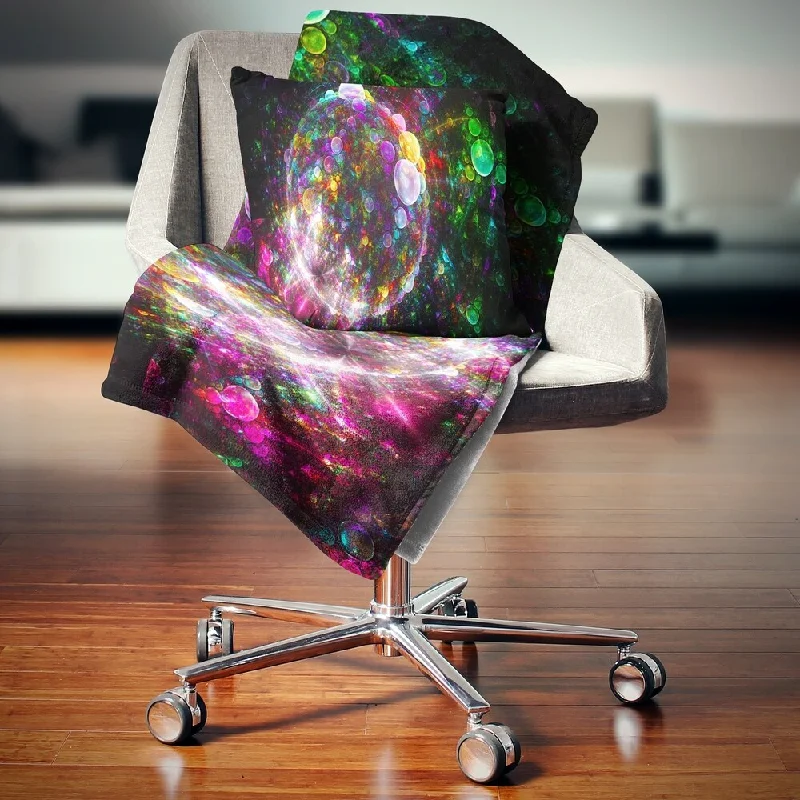 Recycled polyester blankets for an eco - conscious optionRecycled polyester blankets for an eco - conscious optionDesignart 'Multi Color Fractal Spherical Bubbles' Abstract Throw Blanket