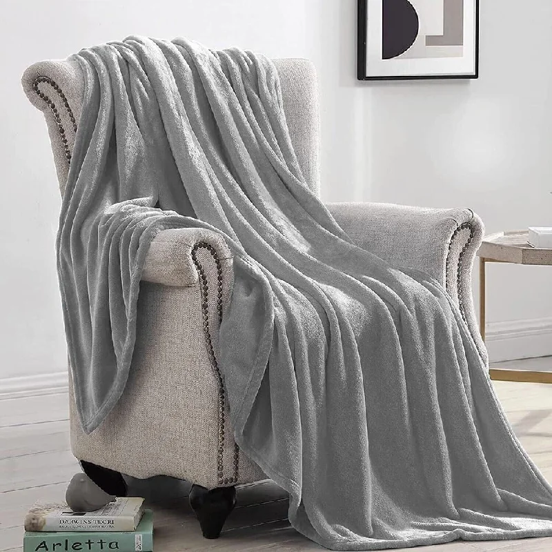 Recycled polyester blankets for an eco - conscious optionRecycled polyester blankets for an eco - conscious option50" x 60" Throws Mink Fleece Blanket Super Soft Reversible Silver