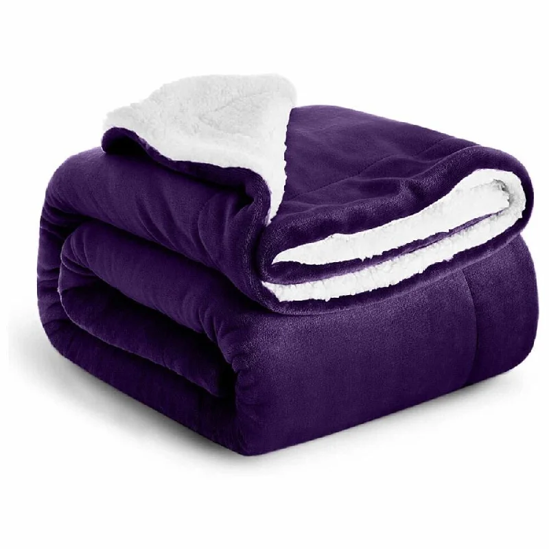 Acrylic blankets for a soft and affordable alternativeAcrylic blankets for a soft and affordable alternative400 Gsm Queen Sherpa Fleece Blanket Reversible Purple