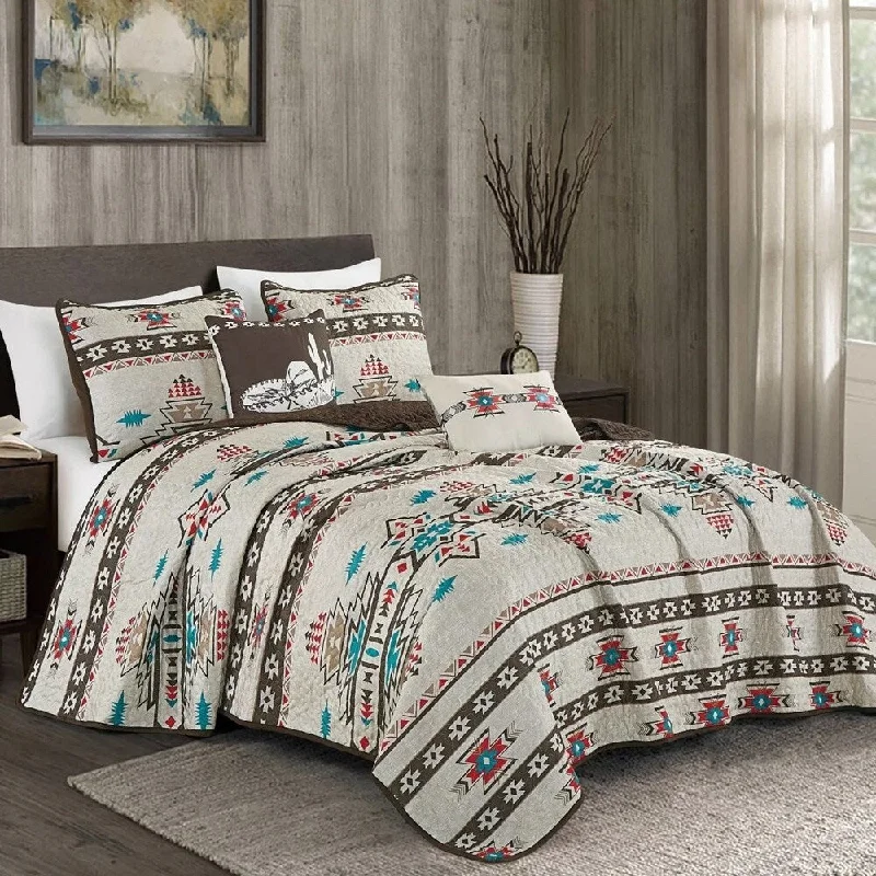 Microfiber blankets that are durable and easy to care forMicrofiber blankets that are durable and easy to care for5pc Queen Southwestern Sedona Desert Aztec Quilt Coverlet Blue