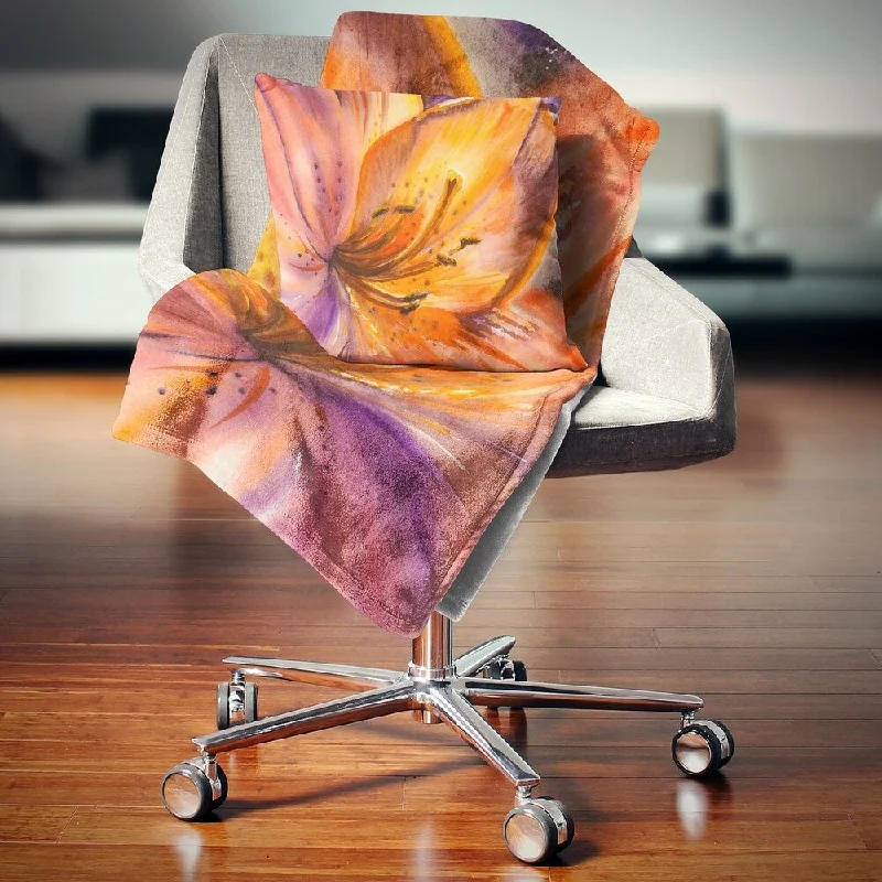 Rayon from bamboo blankets for a silky and breathable feelRayon from bamboo blankets for a silky and breathable feelDesignart 'Orange Lily Flower' Floral Throw Blanket