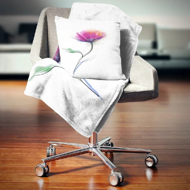 Chenille blankets with a thick and fuzzy textureChenille blankets with a thick and fuzzy textureDesignart 'Vector Watercolor Floral Design' Floral Throw Blanket