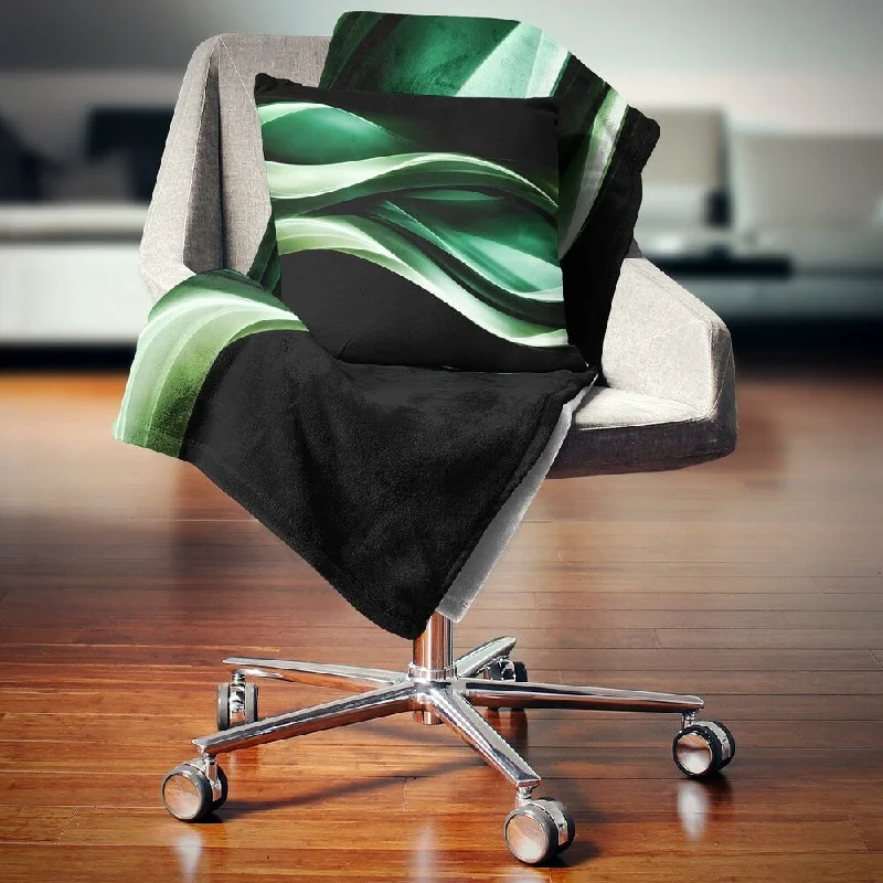 Microfiber blankets that are durable and easy to care forMicrofiber blankets that are durable and easy to care forDesignart 'Glittering Green Pattern' Abstract Throw Blanket