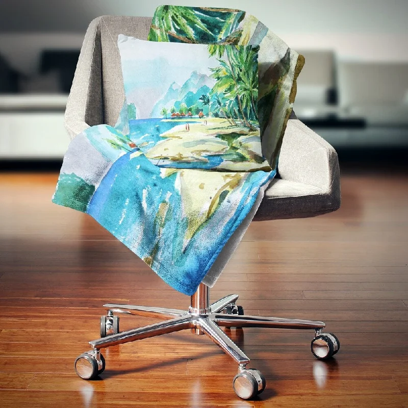 Recycled polyester blankets for an eco - conscious optionRecycled polyester blankets for an eco - conscious optionDesignart 'View from Shore' Landscape Fleece Throw Blanket