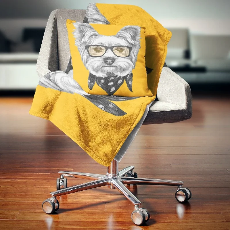Synthetic fiber blend blankets for a budget - friendly choiceSynthetic fiber blend blankets for a budget - friendly choiceDesignart 'Funny Terrier Dog with Glasses' Animal Throw Blanket