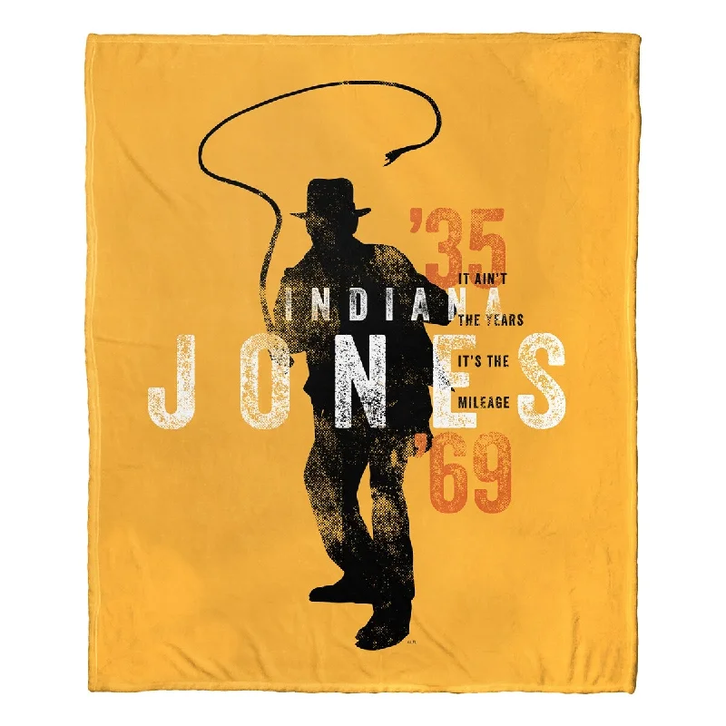 Chenille blankets with a thick and fuzzy textureChenille blankets with a thick and fuzzy textureDisney- Indiana Jones Dial of Destiny It Aint the Years it's the Mileage, Silk Touch Throw