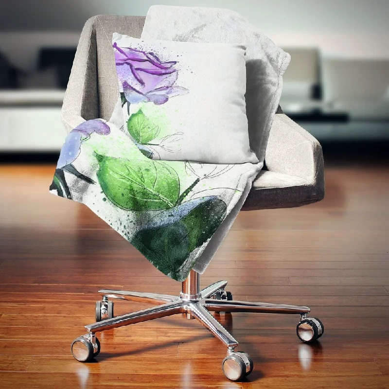 Queen - size blankets for standard - sized bedsQueen - size blankets for standard - sized bedsDesignart 'Beautiful Blue Rose with Leaves' Floral Throw Blanket