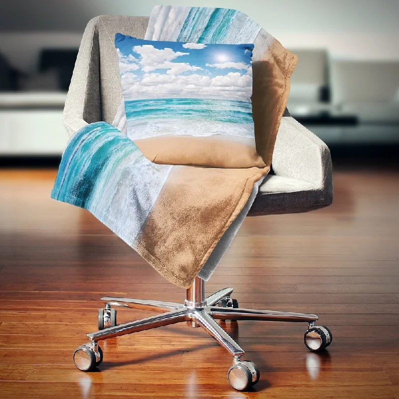 Fleece blankets for a cozy and plush textureFleece blankets for a cozy and plush textureDesignart 'Peaceful Seashore under White Clouds' Modern Beach Throw Blanket Fleece blankets for a cozy and plush textureFleece blankets for a cozy and plush textureDesignart 'Peaceful Seashore under White Clouds' Modern Beach Throw Blanket