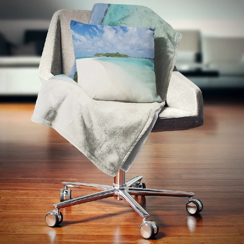 Synthetic fiber blend blankets for a budget - friendly choiceSynthetic fiber blend blankets for a budget - friendly choiceDesignart 'Calm Seashore at Tropical Beach' Modern Seascape Throw Blanket