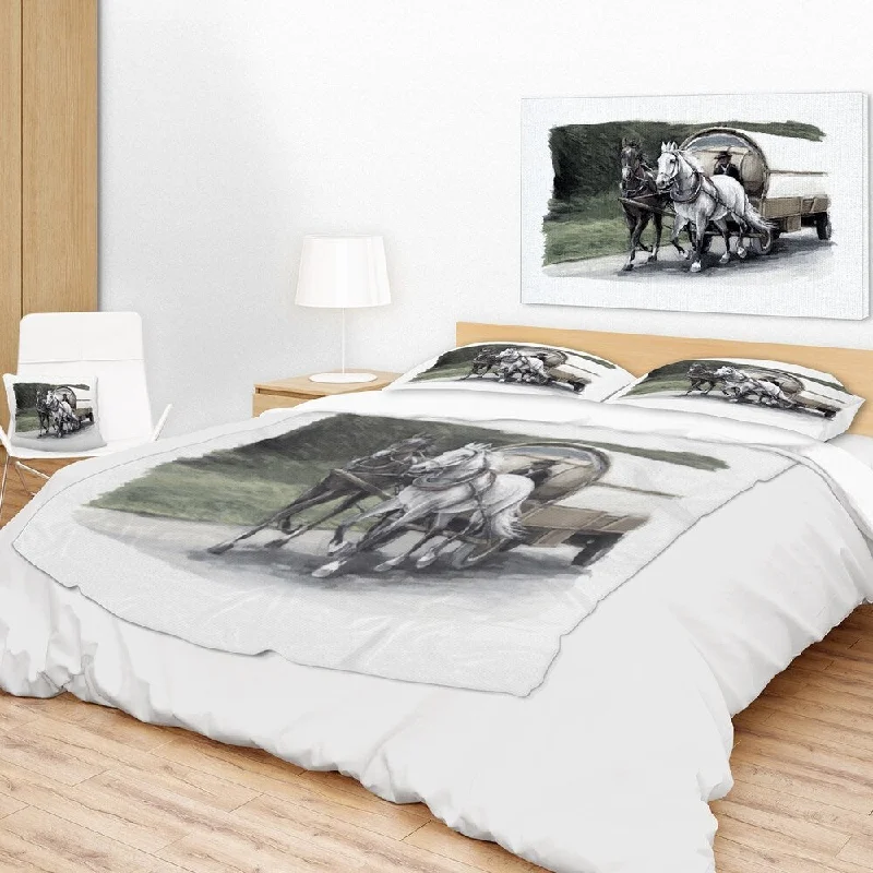 Rayon from bamboo blankets for a silky and breathable feelRayon from bamboo blankets for a silky and breathable feelDesignart 'Horse Cart Black and White' Animal Painting Throw Blanket