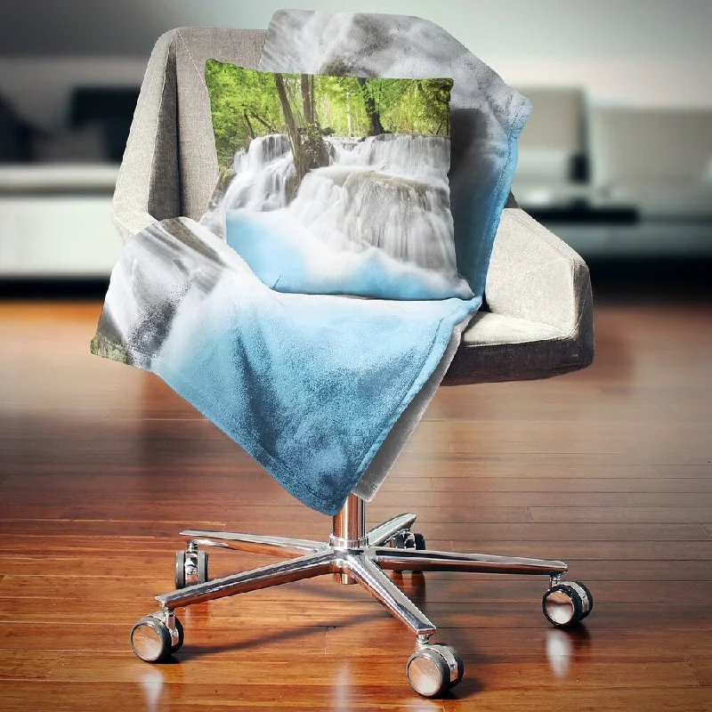 Queen - size blankets for standard - sized bedsQueen - size blankets for standard - sized bedsDesignart 'Erawan Waterfall' Photography Throw Blanket