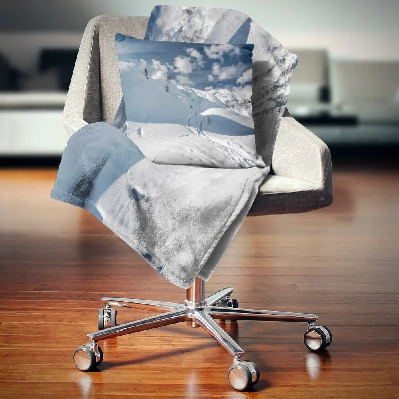 Microfiber blankets that are durable and easy to care forMicrofiber blankets that are durable and easy to care forDesignart 'Ski Tracks on a Slope' Landscape Photo Throw Blanket