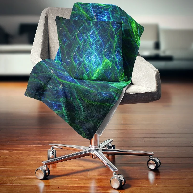 Rayon from bamboo blankets for a silky and breathable feelRayon from bamboo blankets for a silky and breathable feelDesignart 'Green Blue Electric Lightning' Abstract Throw Blanket