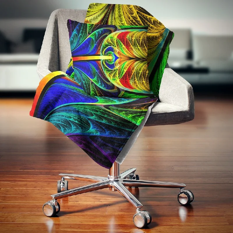 King - size blankets to cover large beds comfortablyKing - size blankets to cover large beds comfortablyDesignart 'Colorful Stained Glass Texture' Abstract Throw Blanket