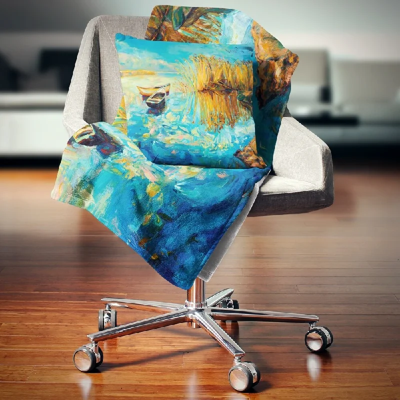 Microfiber blankets that are durable and easy to care forMicrofiber blankets that are durable and easy to care forDesignart 'Colorful Lake with Boats' Seascape Throw Blanket