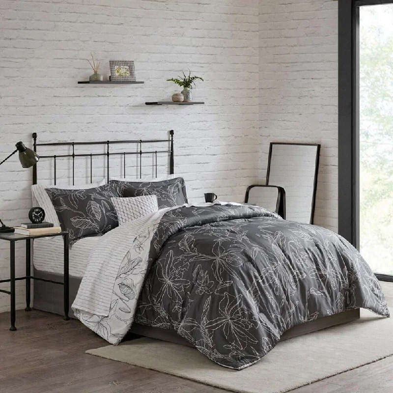 Queen - size blankets for standard - sized bedsQueen - size blankets for standard - sized bedsFull Reversible Comforter Set with Cotton Bed Sheets White/Charcoal