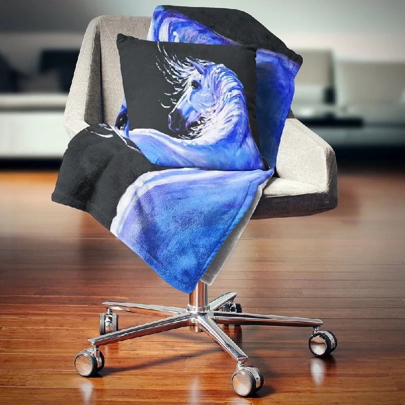 Rayon from bamboo blankets for a silky and breathable feelRayon from bamboo blankets for a silky and breathable feelDesignart 'Blue Horse Acrylic Art' Abstract Throw Blanket