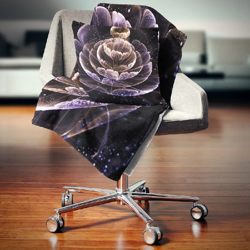 Synthetic fiber blend blankets for a budget - friendly choiceSynthetic fiber blend blankets for a budget - friendly choiceDesignart 'Purple Ideal Fractal Flower with Pollen' Floral Throw Blanket